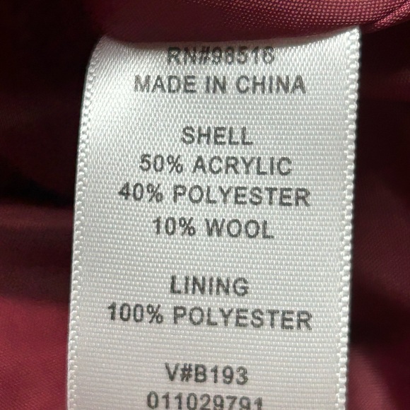 Coldwater Creek Aztec Western Jacket Women's 18W Red Wool Blend Button Front - Picture 8 of 10